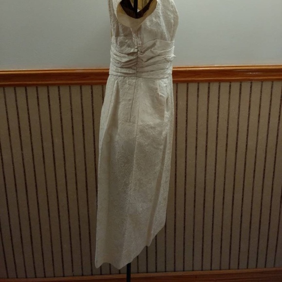 Vintage 50s Cocktail Dress 36" Bust Cream "A Lawrence Original" Jacquard - Picture 15 of 15